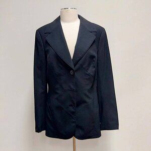 Classiques Entier, Black, Lined, Dress Jacket with Top-Stitch Details, Size 14